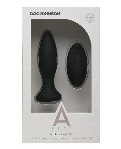 APlay Vibe Beginner Anal Plug with Remote Control Black A Play Male Sex Toys