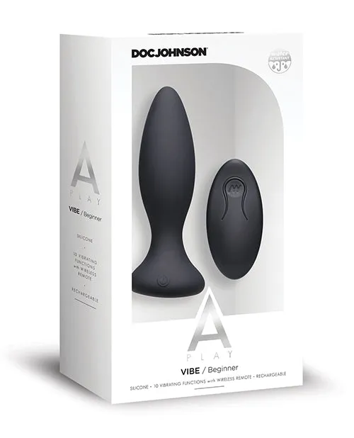 APlay Vibe Beginner Anal Plug with Remote Control Black A Play Male Sex Toys