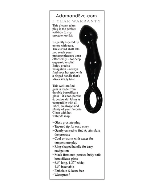Adam Eve Adams Glass Prostate Massager Black Adam And Eve Anal