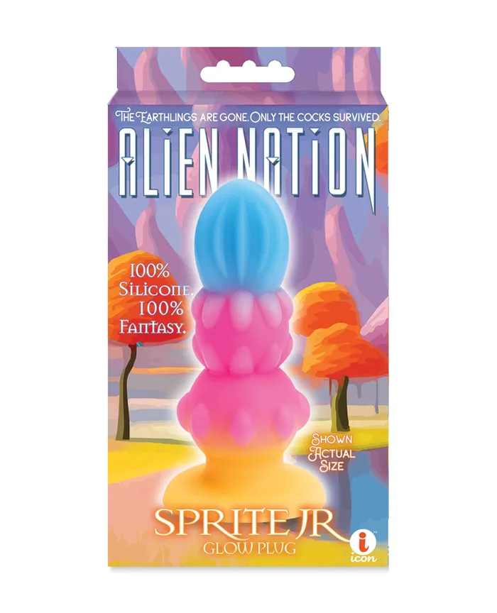 Alien Nation Anal Alien Nation Sprite Jr Silicone Anal Plug BluePinkYellow