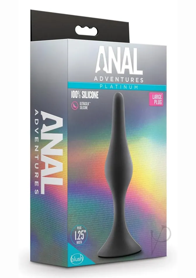 Anal Adventures Male Sex Toys Anal Adventures Platinum Silicone Beginner Plug Large Black Anal Adventures Male Sex Toys Anal Adventures Platinum Silicone Beginner Plug Large Black