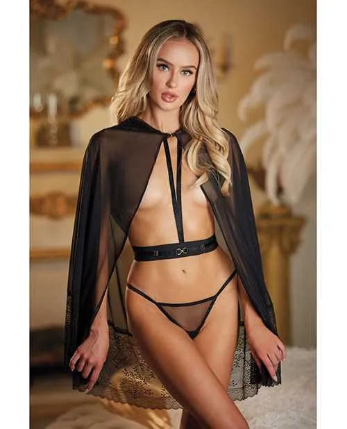 Anal Allure Lace Mesh Cape wAttached Waist Belt GString NOT included Black OS Allure Anal Allure Lace Mesh Cape wAttached Waist Belt GString NOT included Black OS Allure