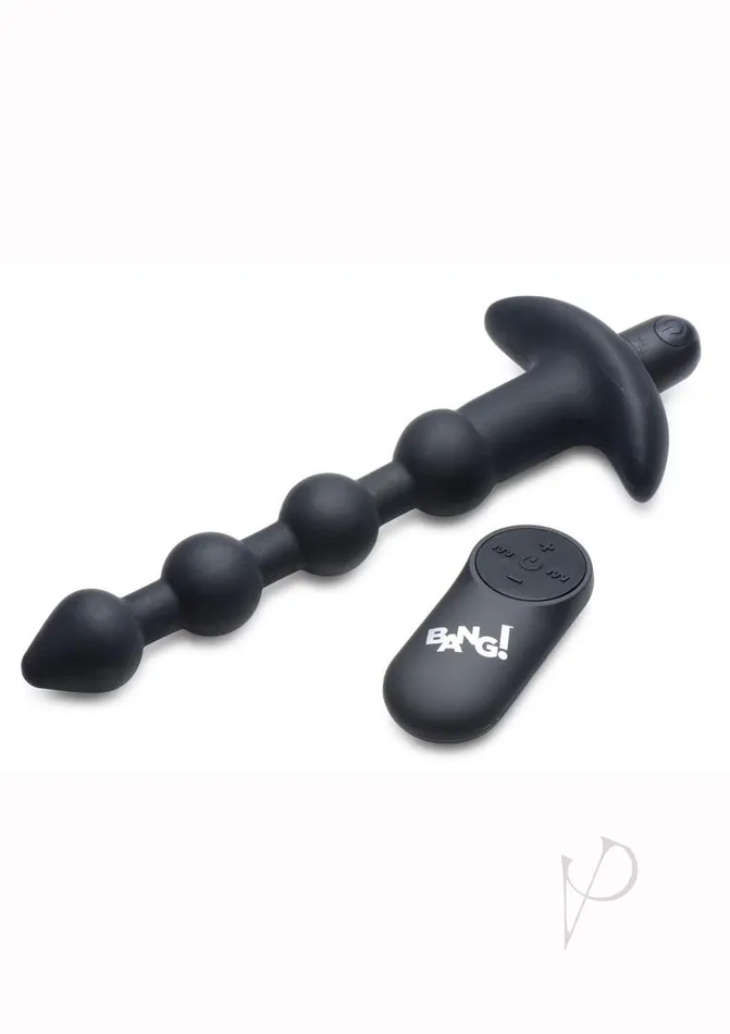Anal Bang Bang Vibrating Silicone Rechargeable Anal Beads with Remote Control Black