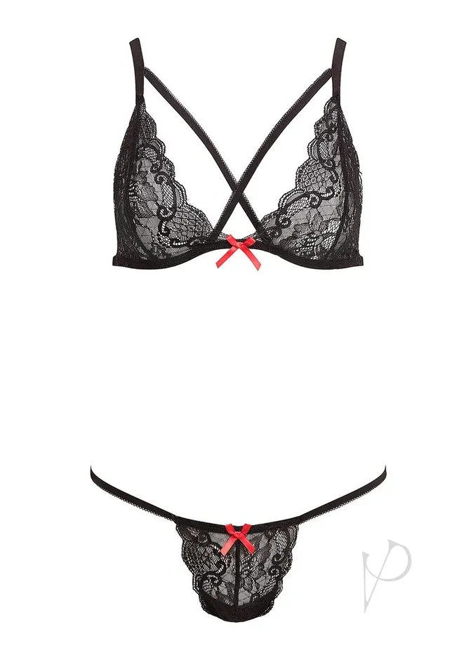 Anal Barely Bare Barely Bare X Strap Bralette Set Black