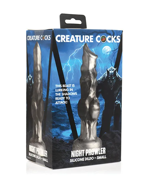 Anal Creature Cocks Night Prowler Silicone Dildo Small SilverBlack