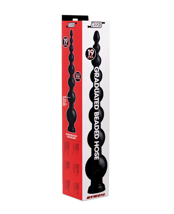 Anal Hosed Graduated Beaded Hose 19in Long Black Hosed