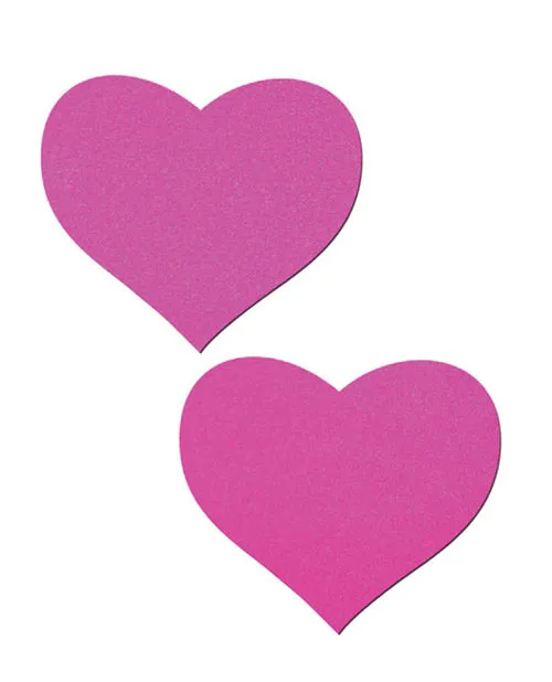 Anal Pastease Pastease Basic Heart Black Light Reactive Neon Pink OS