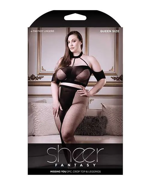 Anal Sheer Fantasy Sheer Fantasy Missing You Opaque Net Off Should Top wLeggings Black QN Anal Sheer Fantasy Sheer Fantasy Missing You Opaque Net Off Should Top wLeggings Black QN