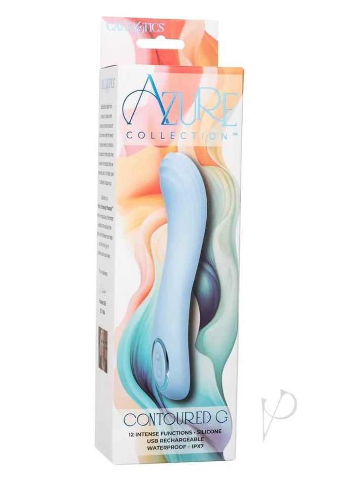 Azure Collection Vibrators Azure Collection Contoured G Rechargeable Silicone Vibrator Blue Azure Collection Vibrators Azure Collection Contoured G Rechargeable Silicone Vibrator Blue