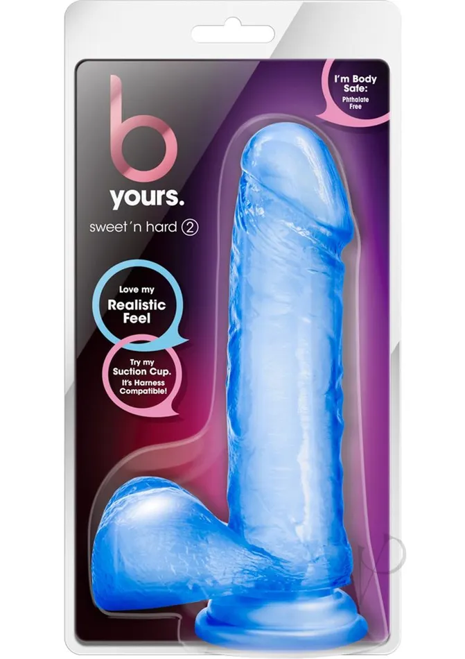 B Yours Dildos B Yours Sweet N Hard 2 Dildo with Balls 775in Blue