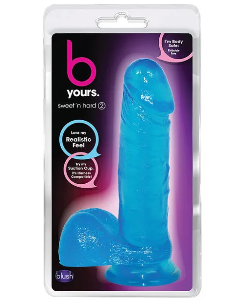 B Yours Dildos B Yours Sweet N Hard 2 Dildo with Balls 775in Blue B Yours Dildos B Yours Sweet N Hard 2 Dildo with Balls 775in Blue