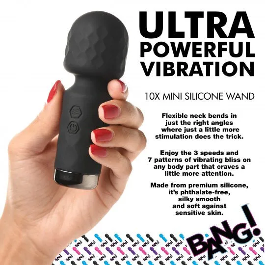 Bang 10X Mini Silicone Wand Black Vibrators