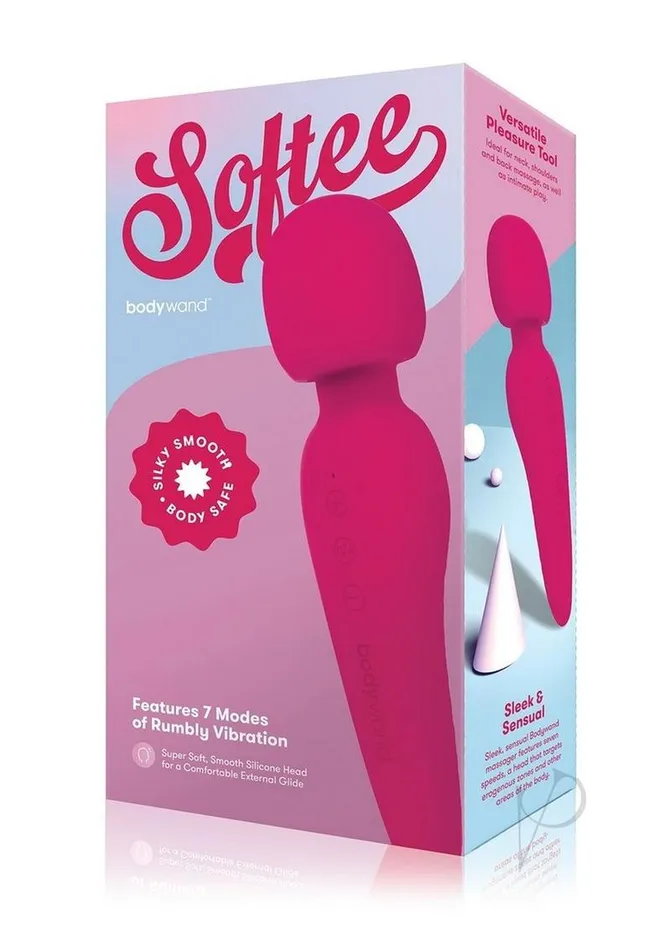 Bodywand Softee Rechargeable Silicone Wand Hot Pink Bodywand Vibrators
