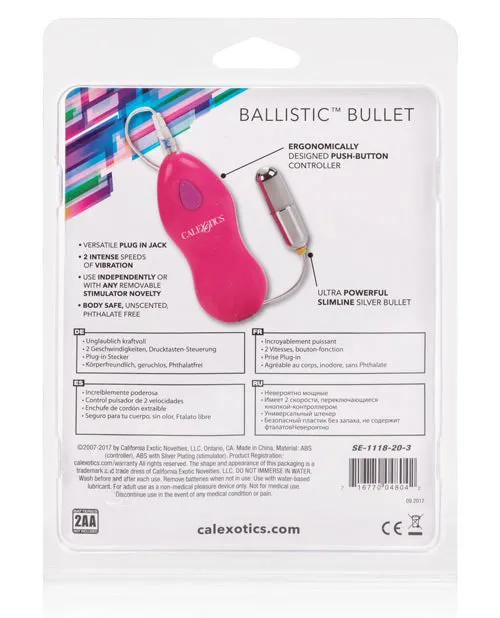 Bullets Female Sex Toys Ballistic Slimline Bullet with Wired Remote Control Pink Bullets Female Sex Toys Ballistic Slimline Bullet with Wired Remote Control Pink