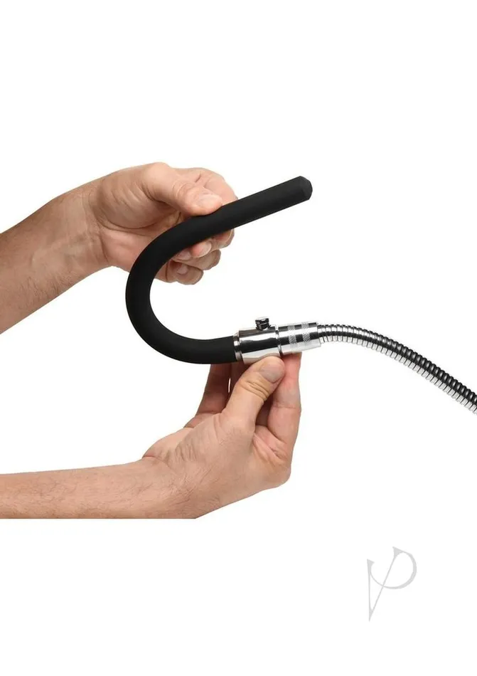 Cleanstream Anal EZFlow Silicone Shower Enema Set BlackSilver Cleanstream Anal EZFlow Silicone Shower Enema Set BlackSilver