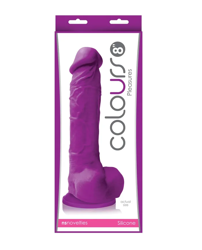 Colours Colours Pleasures Silicone Dildo 8in Purple Dildos Colours Colours Pleasures Silicone Dildo 8in Purple Dildos