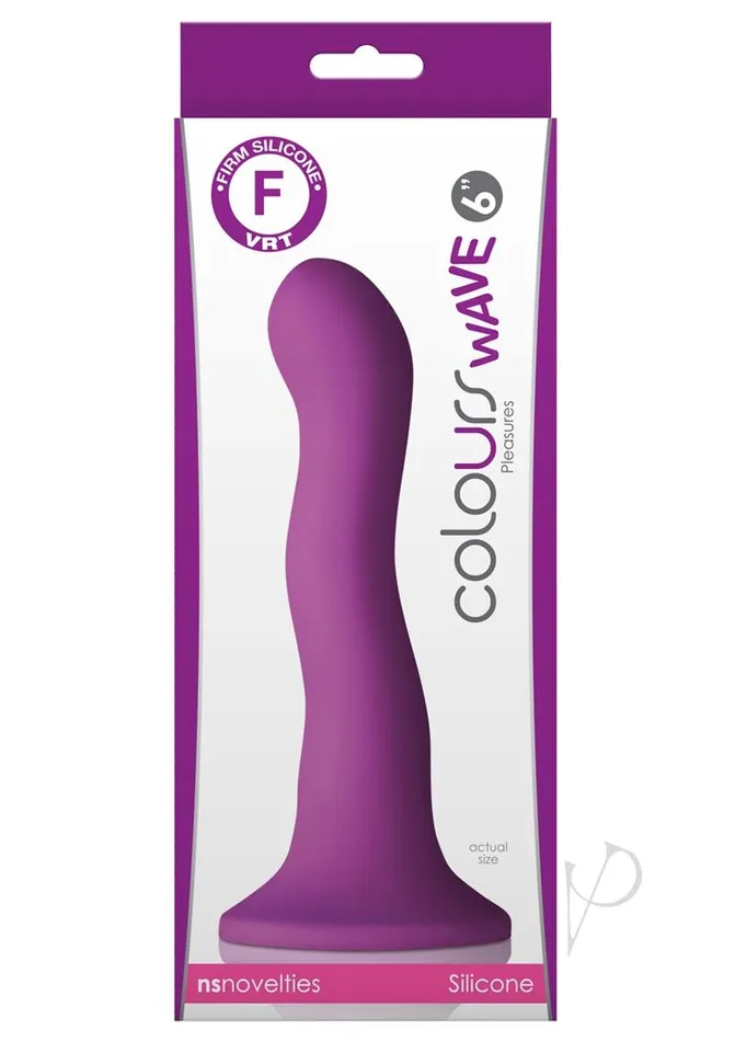 Colours Colours Pleasures Wave Silicone Dildo 6in Purple Dildos