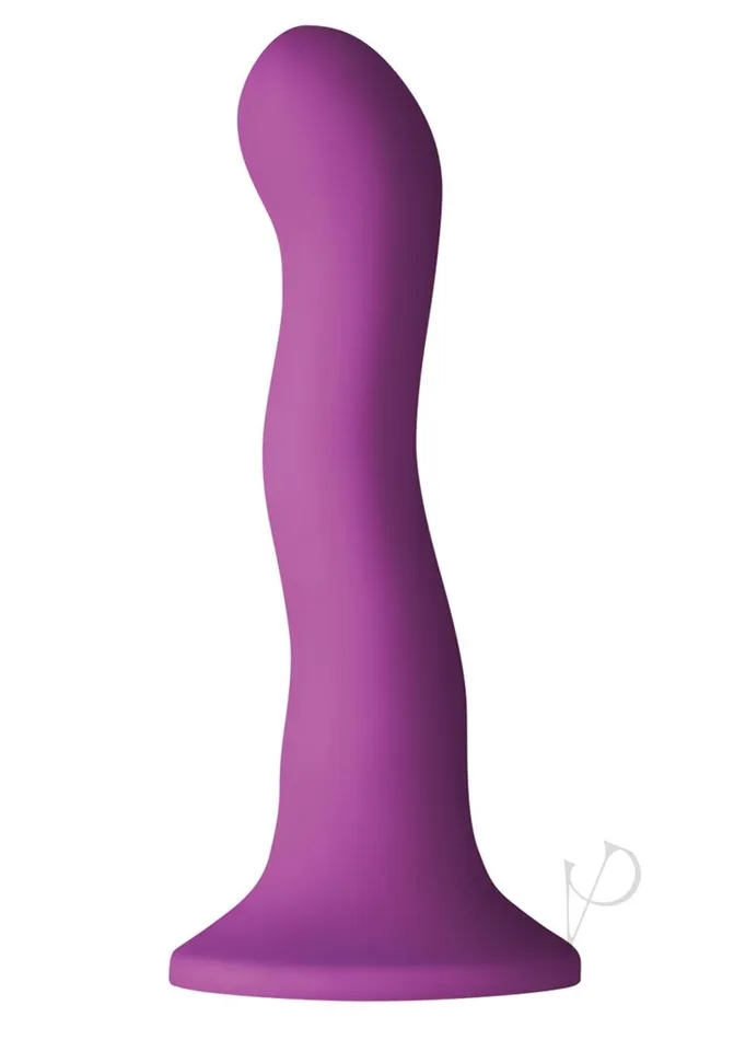 Colours Colours Pleasures Wave Silicone Dildo 6in Purple Dildos