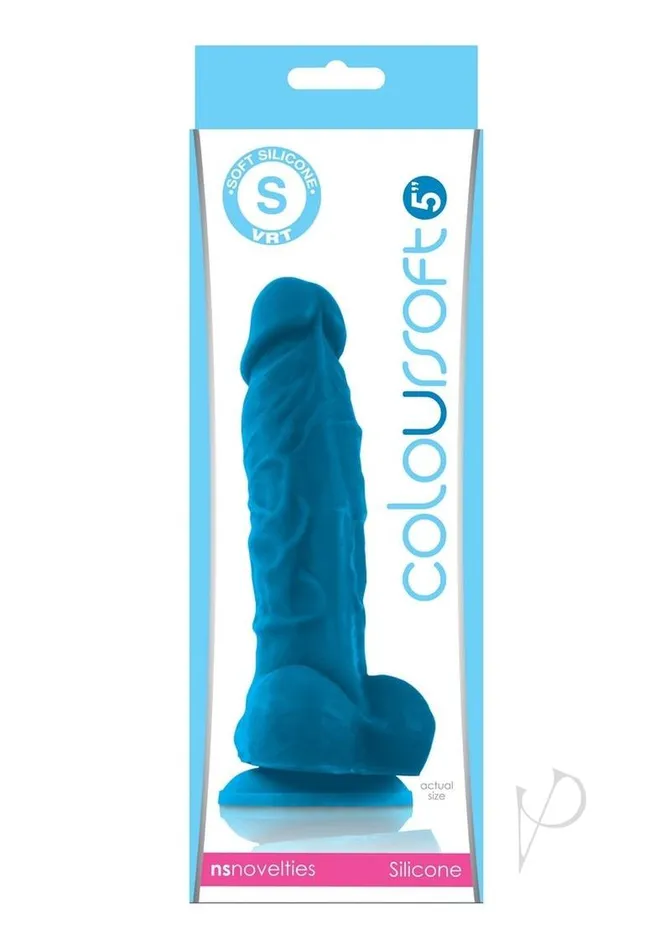 Coloursoft Silicone Dildo 5in Blue Colours Dildos