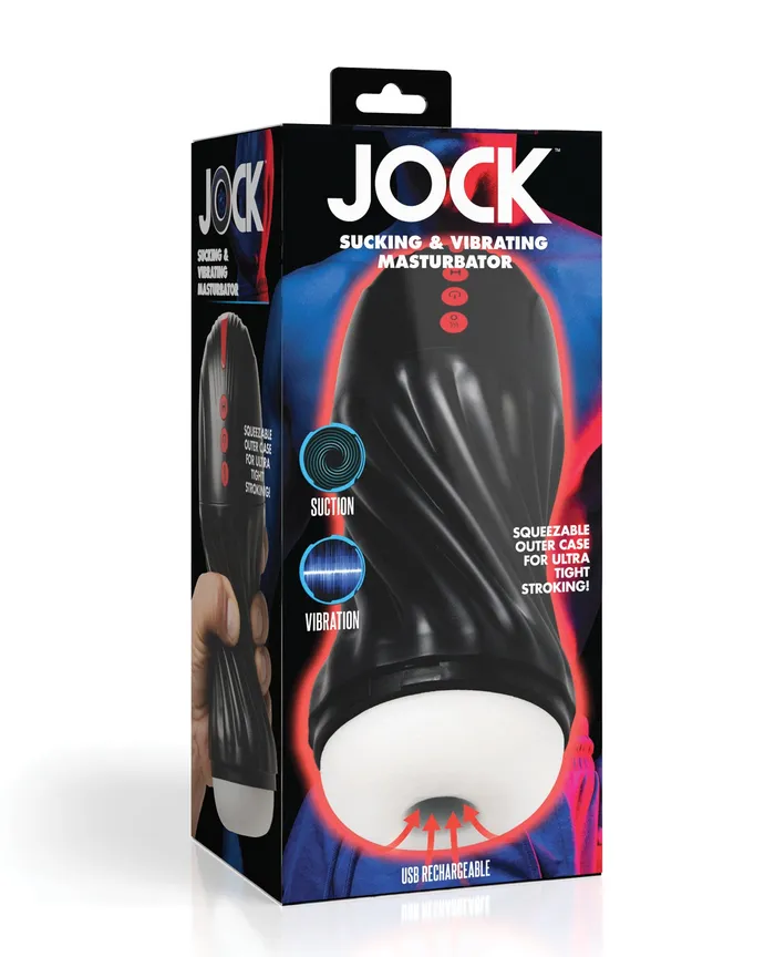 Curve Toys Jock Sucking Vibrating Masturbator Black Jock Male Sex Toys
