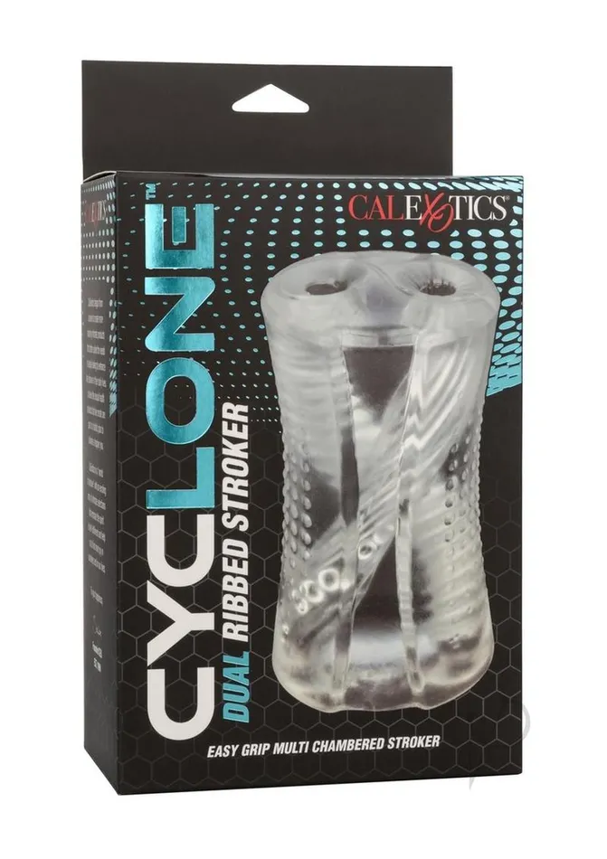 Cyclone Male Sex Toys Cyclone Dual Ribbed Stroker Clear