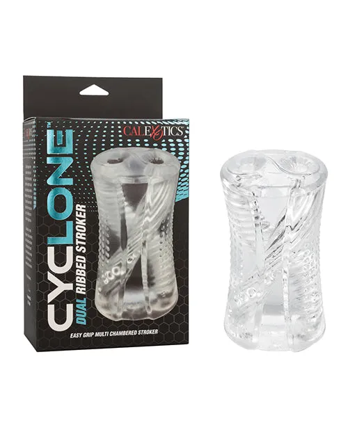 Cyclone Male Sex Toys Cyclone Dual Ribbed Stroker Clear
