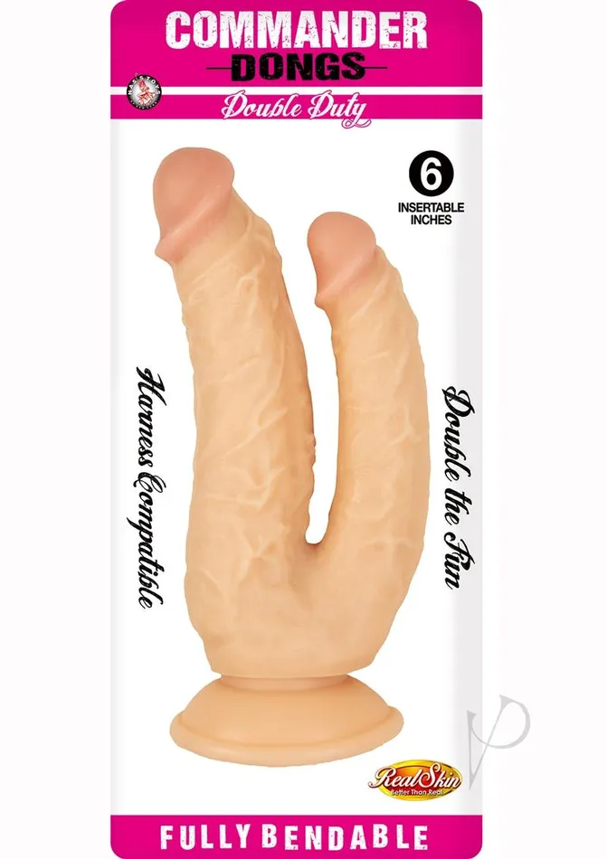 Dildos Commander Dongs Double Duty Bendable Dildo 6in Vanilla Commander