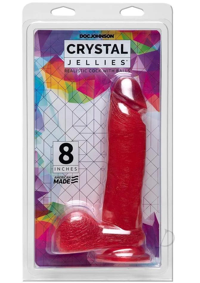 Dildos Crystal Jellies Crystal Jellies Dildo with Balls 8in Pink