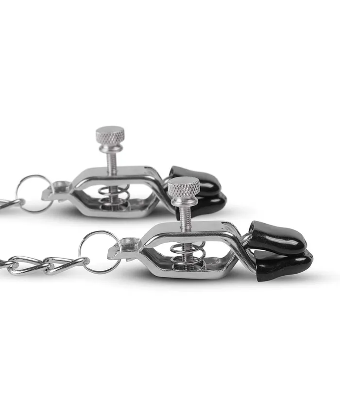 Dildos Easy Toys Easy Toys Big Nipple Clamps wChain Silver Dildos Easy Toys Easy Toys Big Nipple Clamps wChain Silver