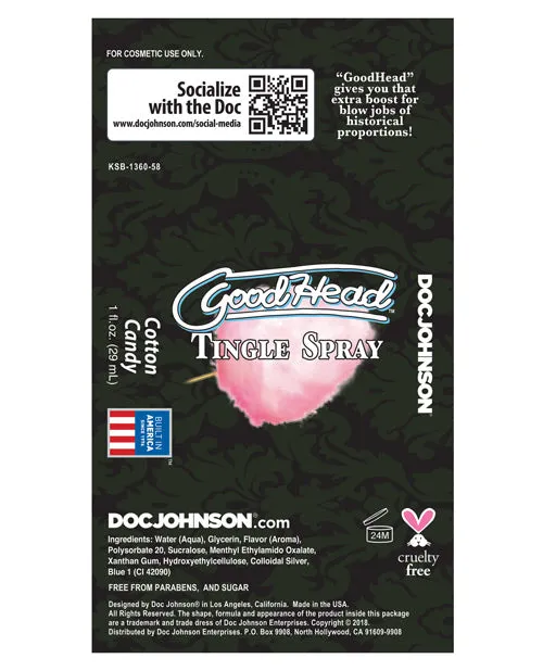 Dildos Good Head GoodHead Tingle Spray Cotton Candy 1oz Dildos Good Head GoodHead Tingle Spray Cotton Candy 1oz