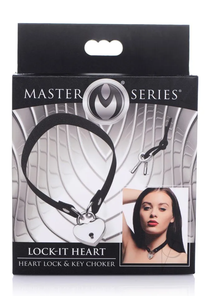Dildos Master Series Master Series LockIt Heart Lock and Key Choker BlackSilver Dildos Master Series Master Series LockIt Heart Lock and Key Choker BlackSilver