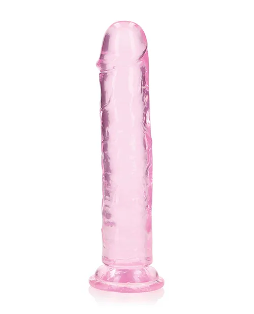 Dildos RealRock Crystal Clear Straight Dildo 8in Pink Real Rock Dildos RealRock Crystal Clear Straight Dildo 8in Pink Real Rock