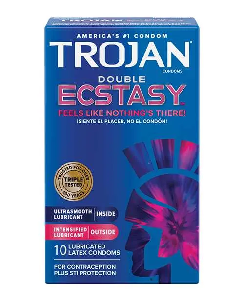 Dildos Trojan Double Ecstasy Condoms Box of 10 Trojan