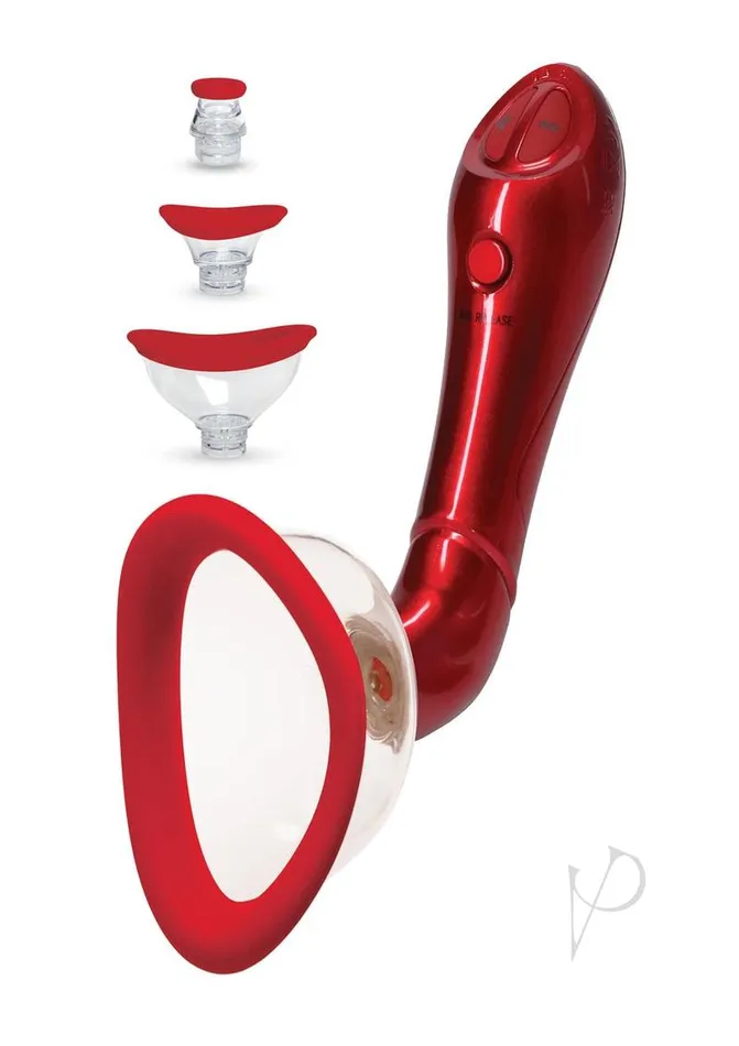 Doc Johnson Bloom Intimate Body Pump Vibrating Rechargeable Interchangeable Set Limited Edition 4 piece Red Female Sex Toys Doc Johnson Bloom Intimate Body Pump Vibrating Rechargeable Interchangeable Set Limited Edition 4 piece Red Female Sex Toys