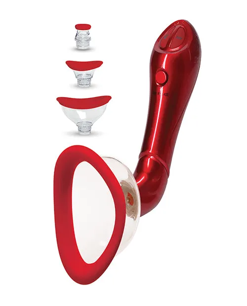 Doc Johnson Bloom Intimate Body Pump Vibrating Rechargeable Interchangeable Set Limited Edition 4 piece Red Female Sex Toys Doc Johnson Bloom Intimate Body Pump Vibrating Rechargeable Interchangeable Set Limited Edition 4 piece Red Female Sex Toys