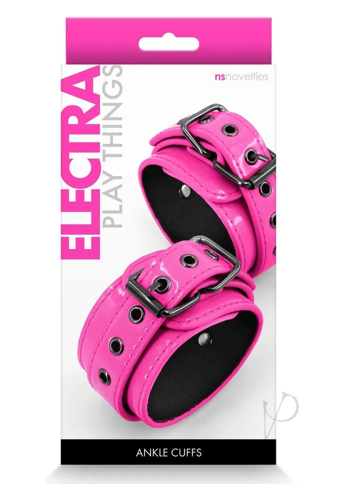 Electra Play Things Restraints Electra Play Things PU Leather Ankle Cuffs Pink Electra Play Things Restraints Electra Play Things PU Leather Ankle Cuffs Pink