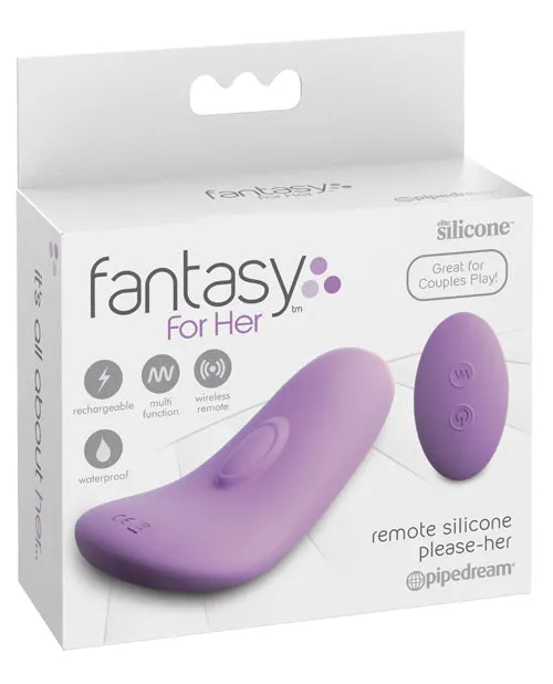 Fantasy For Her Please Her Silicone Rechargeable Panty Vibrator with Remote Control Purple Fantasy For Her Female Sex Toys