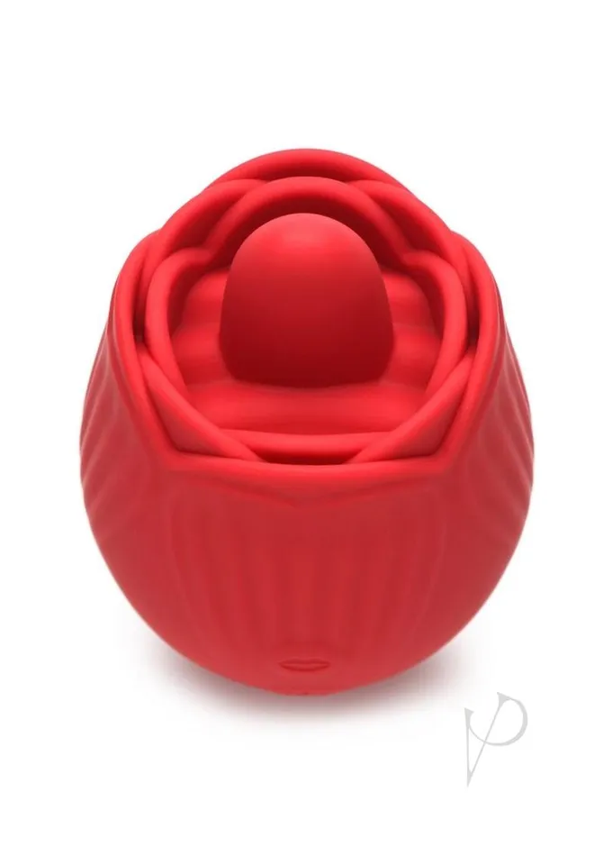 Female Sex Toys Bloomgasm Inmi Bloomgasm French Rose Silicone Rechargeable Licking and Vibrating Clitoral Stimulator Red