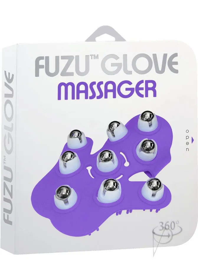 Female Sex Toys Fuzu Fuzu Glove Massager Glove with Rolling Balls Purple