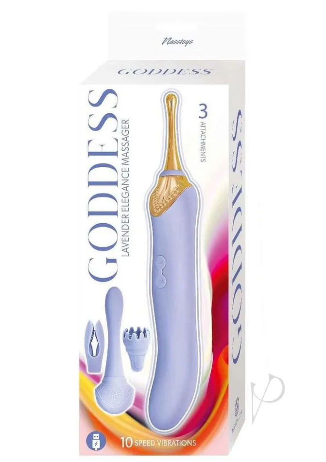 Female Sex Toys Goddess Goddess Lavender Elegance Rechargeable Silicone Dual End Massager Lavender Female Sex Toys Goddess Goddess Lavender Elegance Rechargeable Silicone Dual End Massager Lavender