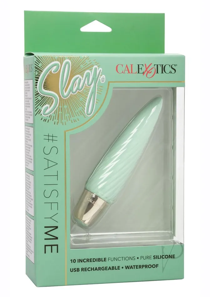Female Sex Toys Slay Slay SatisfyMe Rechargeable Silicone Bullet Vibrator Green Female Sex Toys Slay Slay SatisfyMe Rechargeable Silicone Bullet Vibrator Green