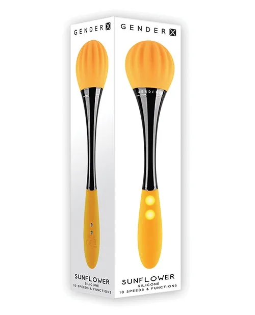 Gender X Gender X Sunflower Silicone Rechargeable Dual End Vibrator YellowBlack Female Sex Toys