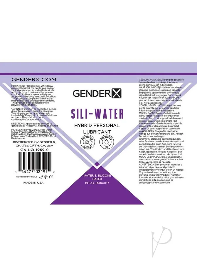 Gender X SiliWater Hybrid Lubricant 2oz Gender X Anal