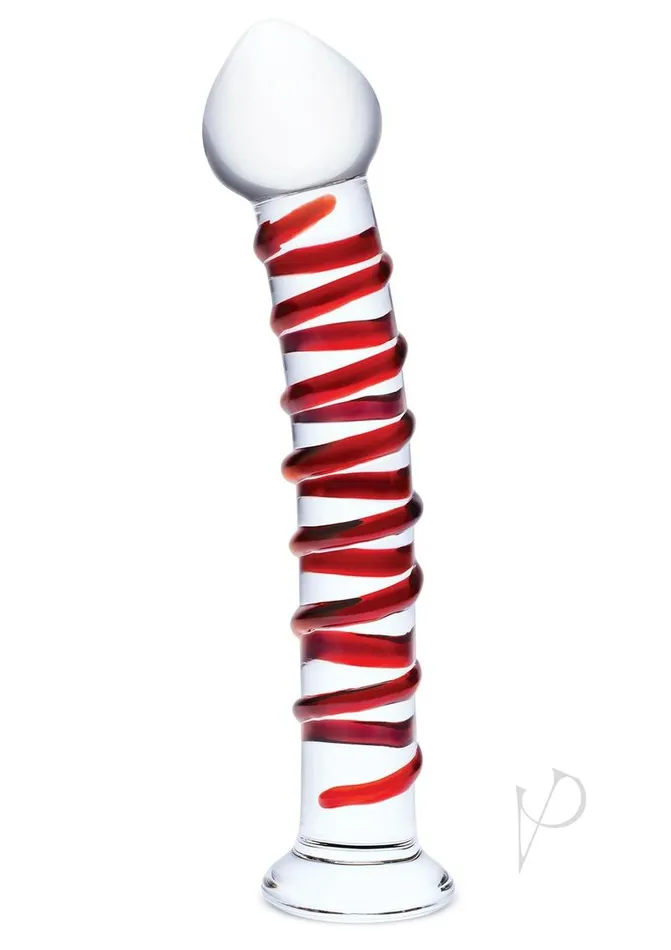 Glas Dildos Glas Mr Swirly Glass Dildo 10in ClearRed Glas Dildos Glas Mr Swirly Glass Dildo 10in ClearRed