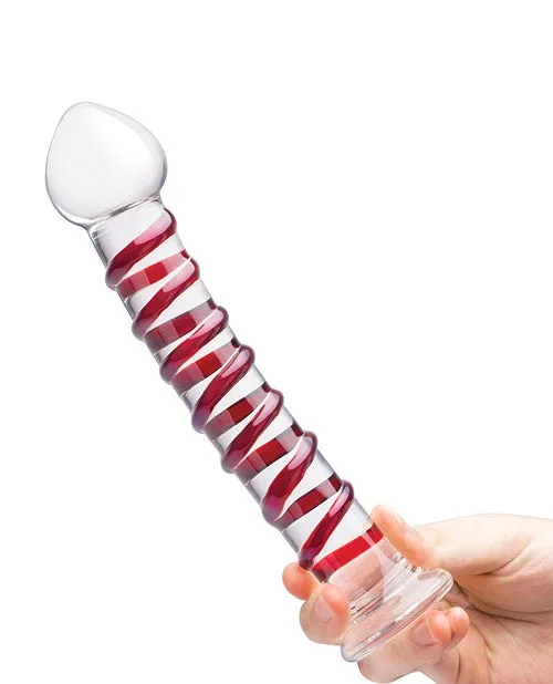 Glas Dildos Glas Mr Swirly Glass Dildo 10in ClearRed Glas Dildos Glas Mr Swirly Glass Dildo 10in ClearRed