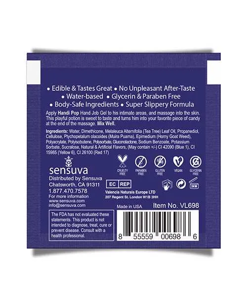 Handipop Handipop Hand Job Massage Gel Single Use Packet 6 ml Blueberry Muffin Enhancers Handipop Handipop Hand Job Massage Gel Single Use Packet 6 ml Blueberry Muffin Enhancers