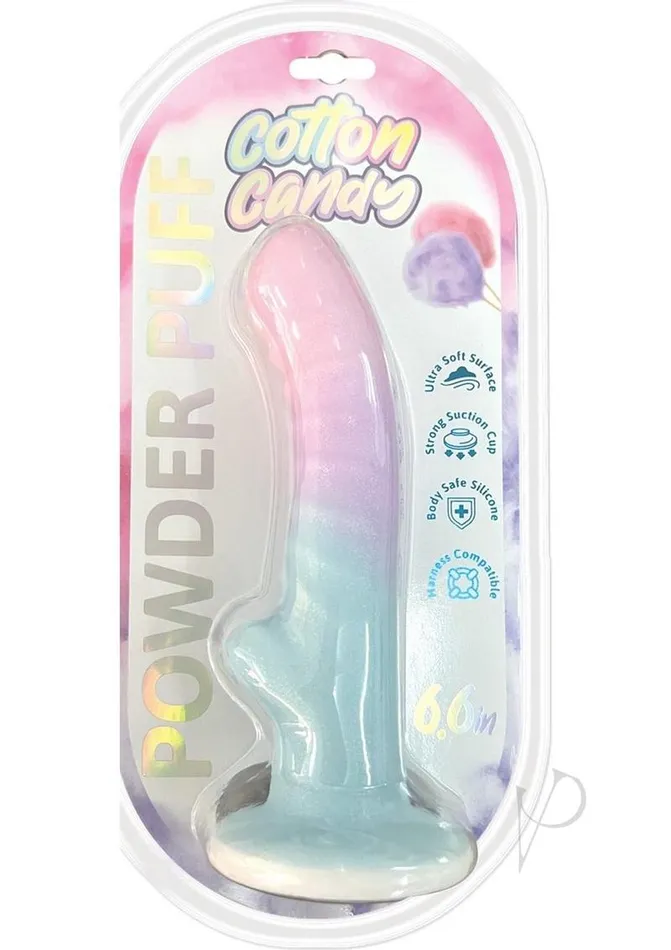 Hott Products Dildos Cotton Candy Powder Puff Mini Dildo MultiColor