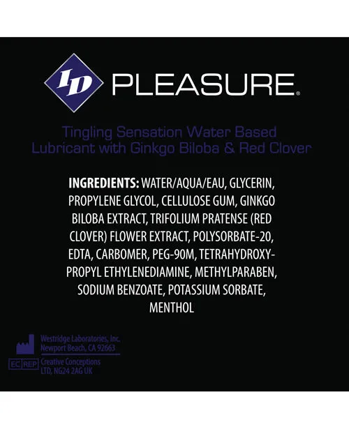 Id Pleasure Lubricants ID Pleasure Waterbased Tingling Lubricant 12ml Tube Id Pleasure Lubricants ID Pleasure Waterbased Tingling Lubricant 12ml Tube