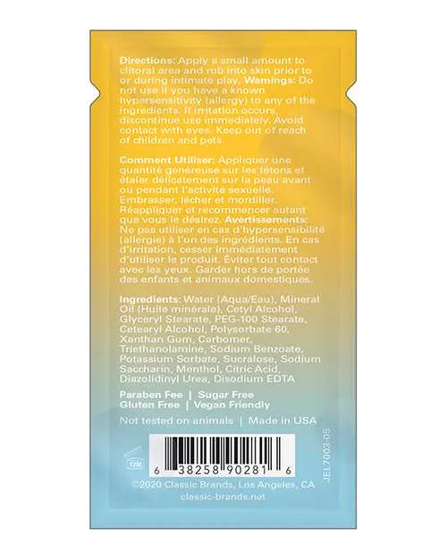 Jelique Male Sex Toys Joy Buzzer Naked Foil 4 ml Pack of 24 Jelique Male Sex Toys Joy Buzzer Naked Foil 4 ml Pack of 24