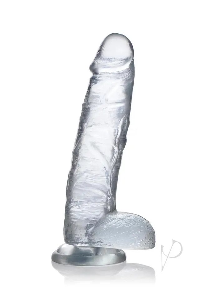 Jock CThru Realistic Dong with Balls 9in Clear Jock Dildos